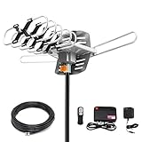 HDTV Digital Antenna -150 Miles Range w/ 360 Degree Rotation Wireless Remote - UHF/VHF/1080p/ 4K Ready(Without Pole). Upgraded 2020 Version