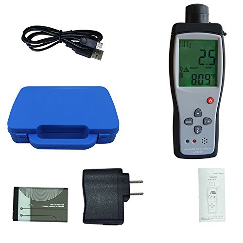 Digital Portable NH3 Meter Ammonia Gas Detector with LCD Backlight Rechargeable Battery,Measuring Range 0-100PPM