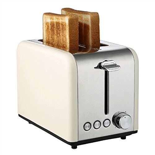 2-Slice Fully Automatic Toaster Stainless Steel With Dust Cover 4Cm Extra Wide Slots Removable Crumb Tray Auto Shut-Off High Lift Lever,Yellow