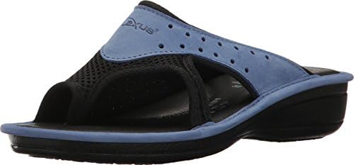 Flexus Womens Pascalle Blue Nubuck/Black Mesh Slide - 36