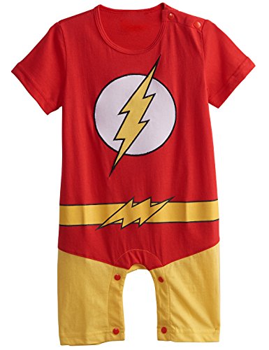 A&J Design Baby Boys' The Flash Short Sleeve Costume Romper