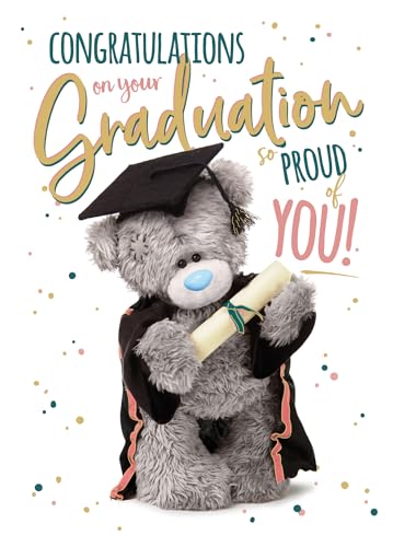 Me To You Tatty Teddy - Tarjeta de felicitación de graduación (12,7 x 17,8 cm), colección oficial