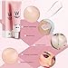 GL-Turelifes W-Airfit Pore Primer Face Makeup Base Pink Isolation Cream Invisible Pore,Cover Acne Marks,Smooth Skin,Oil Control Moisturizing Essence Concealer Foundation