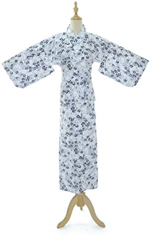 WT Kimono Spa Robe [Japanese Ryokan Yukata nightgown] Cotton Bathrobe (L, W3)