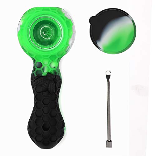 image for JCBABA Indestructible Honeycomb Silicone Straw with Cleaner Cover and 