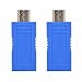 JahyShow 2 Pack HDMI Extender Adapter, HDMI to RJ45 Network HDMI Repeater, Ethernet HDMI Cat5 CAT6 Extender Included Transmitter & Receiver 1080P Converter for HDTV HD TV DVD (Blue)