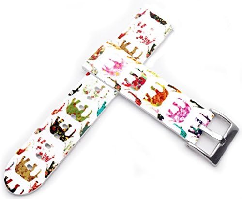 S3 Classic Band - 22mm Leather Strap Replacement Compatible with Samsung Gear S3 Classic/Frontier/for Galaxy Watch 46mm/Compatible with Huawei Watch 2 Classic Design Colorful Designer Theme Pattern