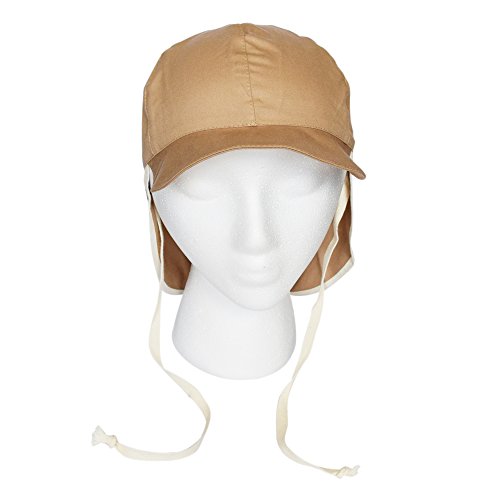 UV 20 Sun Protection Hat with Brim for Babies & Toddlers, Organic Cotton (52 cm, Beige)