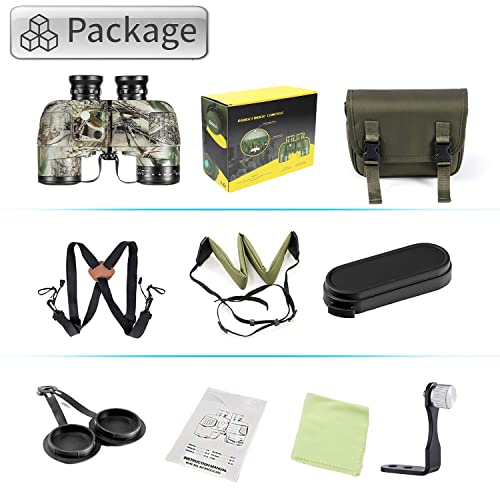 10x50 Binoculars for Adults Marine Hunting Rangefinder with Harness