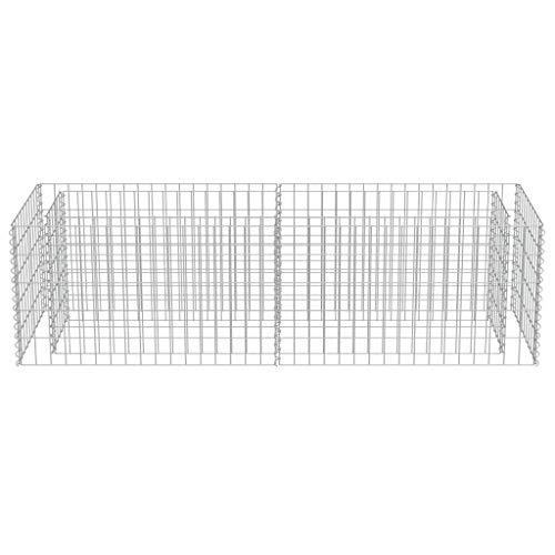 vidaXL Gabionen Hochbeet Verzinkter Stahl 180x50x50 cm Pflanzkorb Steinkorb – Bild 6