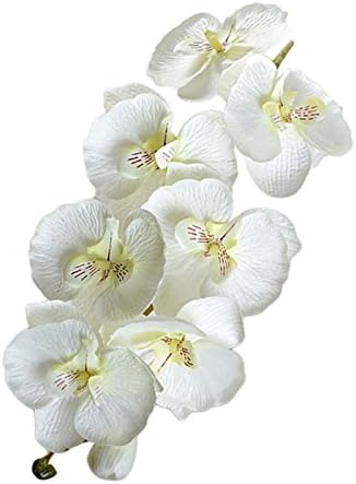 LBZEZR 1pc Simulation Butterfly Orchid False Blossom Phalaenopsis Silk Artificial Flower Bouquet For Home Decor White