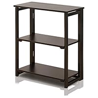 DELMANGO Folding Bookshelf Rack 2-Tier Portable Ladder Shelf No Assemble Industrial Stand Sturdy Organizer for Home Office,23.6 x 11.4 x 28 inches