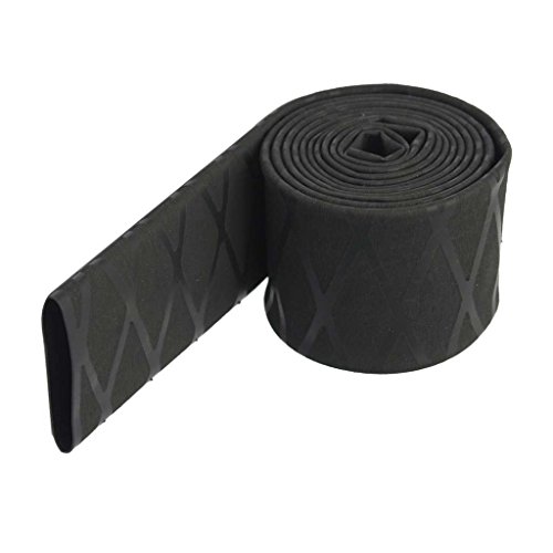 MagiDeal Î¦20mm Î¦25mm Î¦30mm Non Slip Heat Shrink Tubing Textured Grip Fish Rod Racket Sleeve Handle - Black, Î¦30mm(50mm Flat)