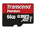 Transcend 64GB MicroSDXC Class10 UHS-1 Memory Card with Adapter 90 MB/s (TS64GUSDU1)