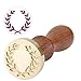 Olive Wreath Wax Seal Stamp, Mornajina Botanical Brass Head Wooden Handle Removable Sealing Stamp for Wedding Invitation Seals