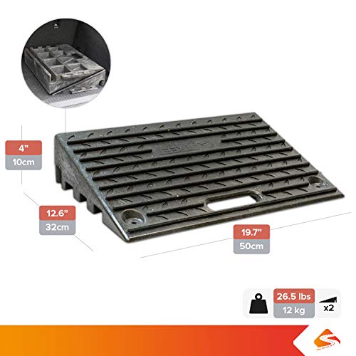 4″ Inch Driveway Curb Ramp, Heavy Duty Rubber Ramps Perfect for ...