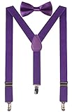 BODY STRENTH Bow Tie for Kids Child Suspender Pretied Bowtie and Suspenders Set