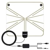 [Holiday Deal] Lovebay 50 Miles Amplified HDTV Antenna with Detachable Amplifier USB power supply and 13.1ft Coax Cable [Upgraded Version ]