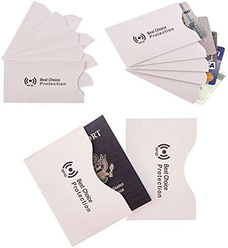 Identity Theft Prevention - Best Choice RFID Blocking Sleeves - Shield 10 Credit Cards and 2 Passports-Sleeve Fits In Both Men Or Women Wallets–Simple Security Protection To Keep Information Safe!