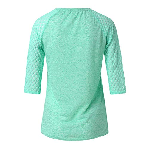 image for Drindf Women's Casual T-Shirt,Lace Patchwork 3/4 Sleeve O-Neck Top S-5