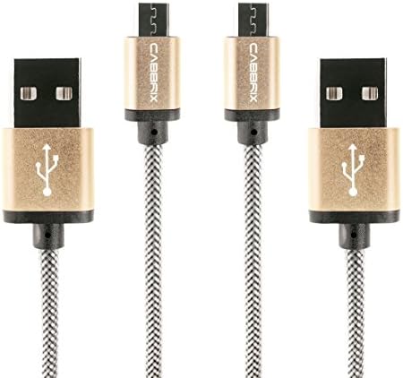 CABBRIX Micro USB Cable Gold [2-Pack 10ft/3m] Sync/Charger Android Smartphones Charger compatible with Samsung Galaxy S6/ S7/ S5 Neo/S4 Note 5/4 Sony Huawei LG HTC XBOX Nexus Kindle PS4 JBL