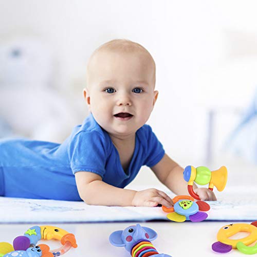6 GotechoD+Rattles+Teether+Newborn+Educational