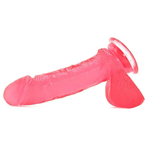Doc Johnson Crystal Jellies 7" Realistic Dildo with Suction Cup - Pink - Image 5