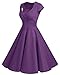 Bbonlinedress Women Short 1950s Retro Vintage Cocktail Party Swing Dresses Purple XL