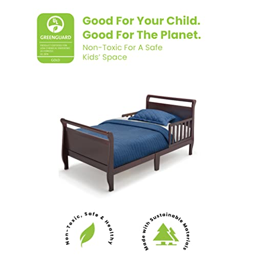 Delta Children Wood Toddler Bed Sleigh, Crib, Black Cherry Espresso