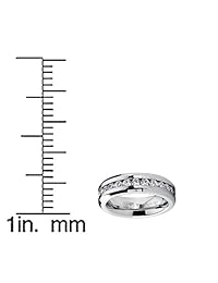 6MM Ladies Eternity Titanium Ring Cubic Zirconia Wedding Band with CZ Sizes 4 to 9