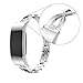 Goorovgi for Fitbit Charge 2 Bands Replacement Metal Band Bracelet Strap Wristband Accessories fot Ftibit Charge 2 Women Men (Silver)