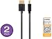 Monoprice Certified Premium HDMI Cable - 3 Feet - Black (2 Pack) 4K@60Hz HDR 18Gbps 36AWG YUV 4:4:4 - Ultra Slim Series