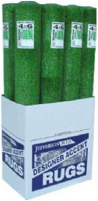 JEFFERSON HOME FASHIONS 4x6 GRN Grass Area Rug, 4' x 6', Green