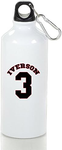 LINNA- Basketball AI Number 3 Personalized Sports Water Bottle With Carabiner Hook