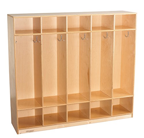 Childcraft 272044 Straight Sided Coat Locker, Wood, 53-3/4" x 13" x 48", Natural Wood Tone - Thumbnail 5