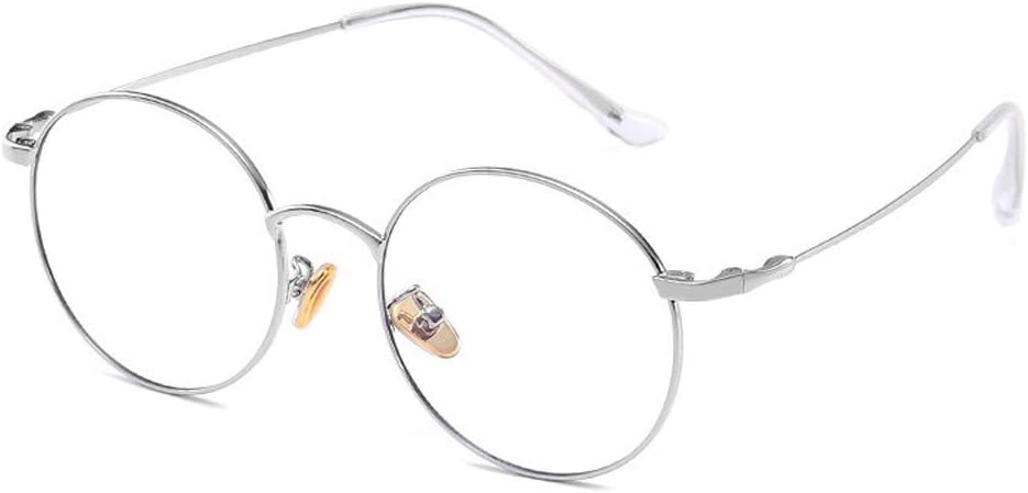Anti-Radiation and Anti-Blue Glasses Computer Goggles for Men and Women Nothing Retro Small Fresh Korean Version of The Eye Protection (Color : Silver)