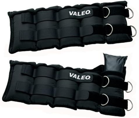 Valeo Ankle Wrist Exercise Weights (1 Pair) with Adjustable Straps and Soft Padding for Comfort - 10lb (5lb Each)