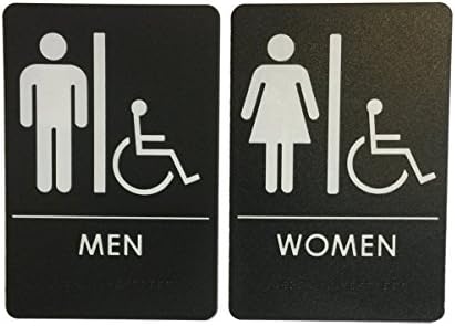 Restroom Sign Combo Pack(s By London Health Products, 1 Pack, Black Man/Woman