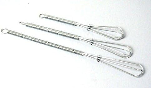 Steel Mini Whisk Set of (3) 5"-7"-8" Chrome Plated Steel Whisks - Kitchen Tools