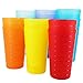 AOYITE Reusable Plastic Cups 22 oz - Unbreakable Hard Kids Cups - BPA Free Dishwasher Safe Drinking Cup set of 12 - Stackable Water Tumblers for Kitchen Camping Party Outdoor