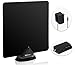 HDTV Antenna and Amplifier, Liger 50 Mile Range Ultra-Thin Indoor Antenna and Antenna Amplifier - Receive HD Television Signals for Free - Includes 10 ft Coaxial cable, Adhesive and Stand.
