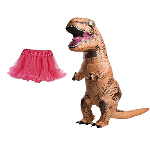 Pink Tutu Inflatable T-Rex Dinosaur Adult Costume Bundle