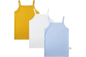 GLEAMING GRAIN Toddler Undershirts for Girls Tank Tops/Tagless Cami Super Soft Breathable Combed Cotton for Kids