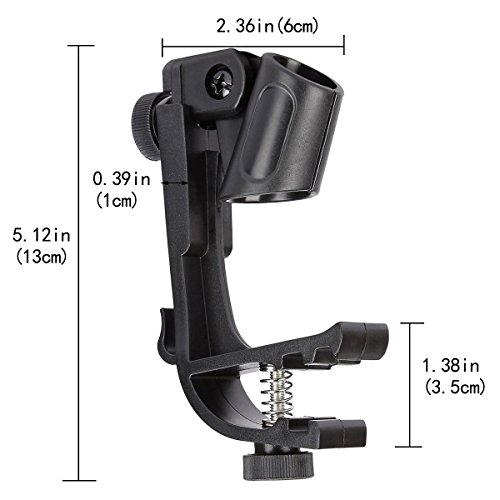 2 PCS Drum Adjustable Microphone Holder Drum Microphone Clips Drum Hoop Rim Mount Shock Mount Gear Studio - Thumbnail 2