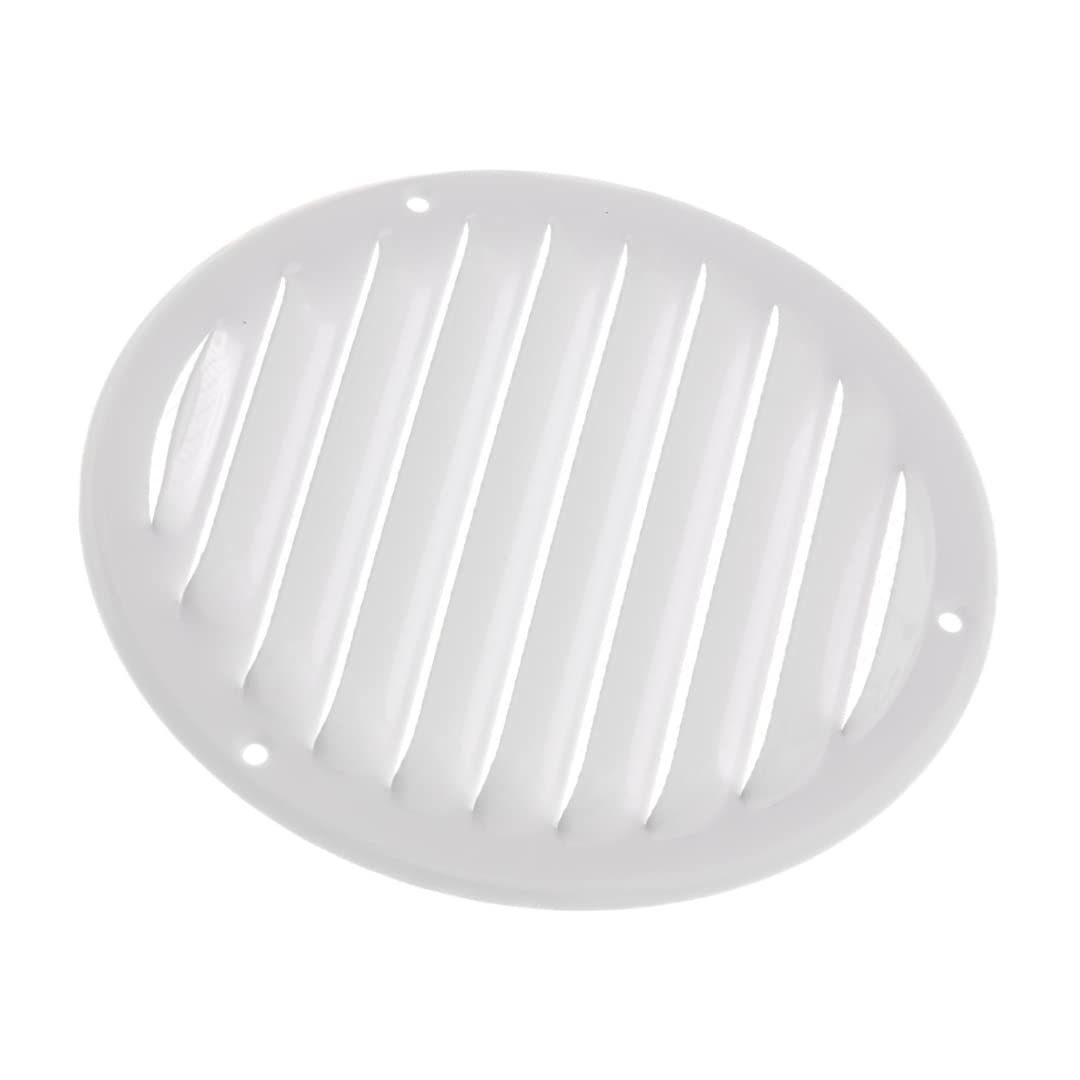 ร 125mm / 5" inch White Round Metal Air Vent Grille Cover with Insect Mesh - Ventilation Cover โ image 1