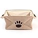 Tosnail 2 Pack Collapsible Jute Storage Bin Nursery Baskets with Leather Handle - Great for Bedroom, Closet, Toys and Cat