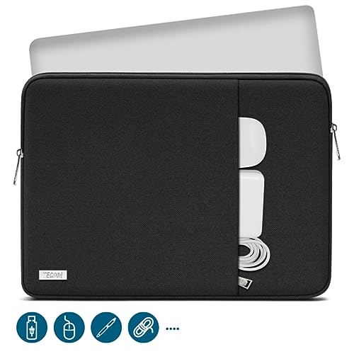 TECOOL 15 15.6 Inch Laptop Sleeve for 15.6 Inch HP Lenovo Dell Acer ASUS Chromebook Samsung Notebook, Protective Laptop Case 15.6 Inches Black