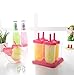 Popsicle Molds, Ozera Set of 6 Reusable Pink Ice Pop Molds, Popsicle Maker for Juice, Yogurt, Fruit- with Silicone Funnel & Cleaning Brush