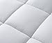 Mattress Pad Cover-Cotton Top with Stretches to 18” Deep Pocket Fits Up to 8”-21” Cooling White Bed Topper (Down Alternative, King)