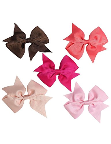DREAMVAN 10pcs Girls Ribbon Bow Hair Clip Kids Alligator Clips Party Hair Accessories Facial Hair - Thumbnail 4